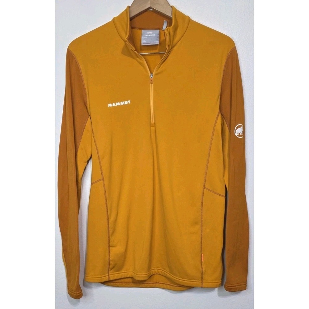 Mammut Extreme Moench Aenergy Half Zip Outdoor Hiking Polartec‎ Men L Yellow EUC